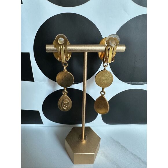 SYLVIA TOLEDANO DANGLE CASCADE 3 STONE EARRING $260 - Picture 3 of 3